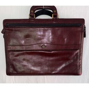 Goldpfeil Sport Arrow VNT Leather Portfolio Oxblood Briefcase Corporate Laptop